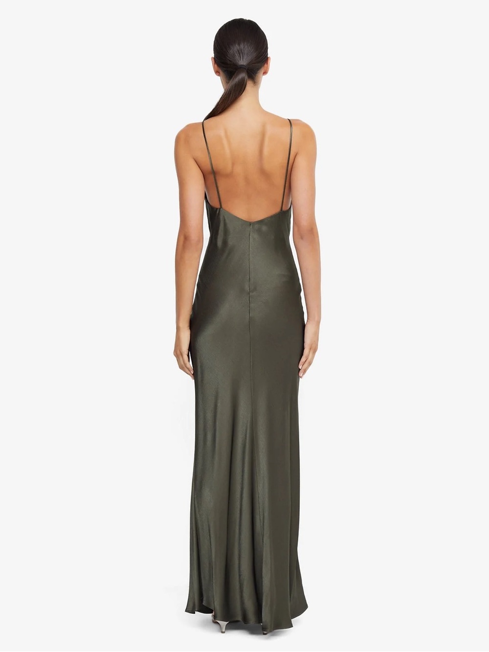 Bec + Bridge Moon Dance V Maxi Dress in Dark Willow Olive Green Size 4 - Picture 2 of 7